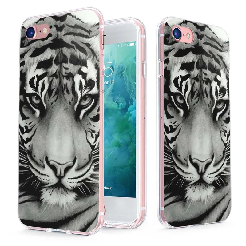 MLCRIYG мягкий телефон чехол для iPhone 6 S Plus 7 8 X TPU цветной Единорог Лев леопардовый
