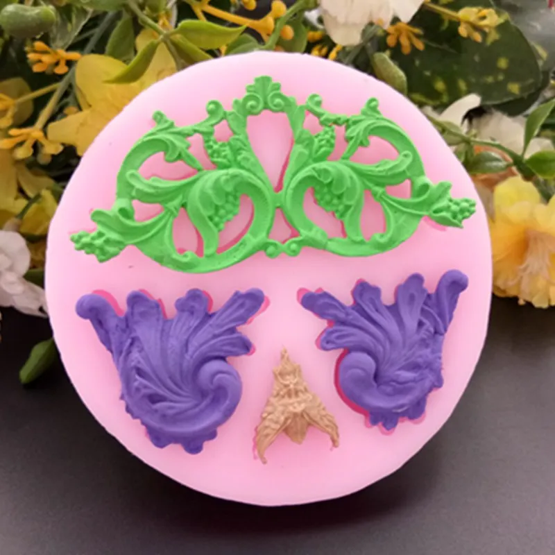 DIY барокко рельеф 3D сахар помадка торт плесень Дамаск шоколадные формы украшения