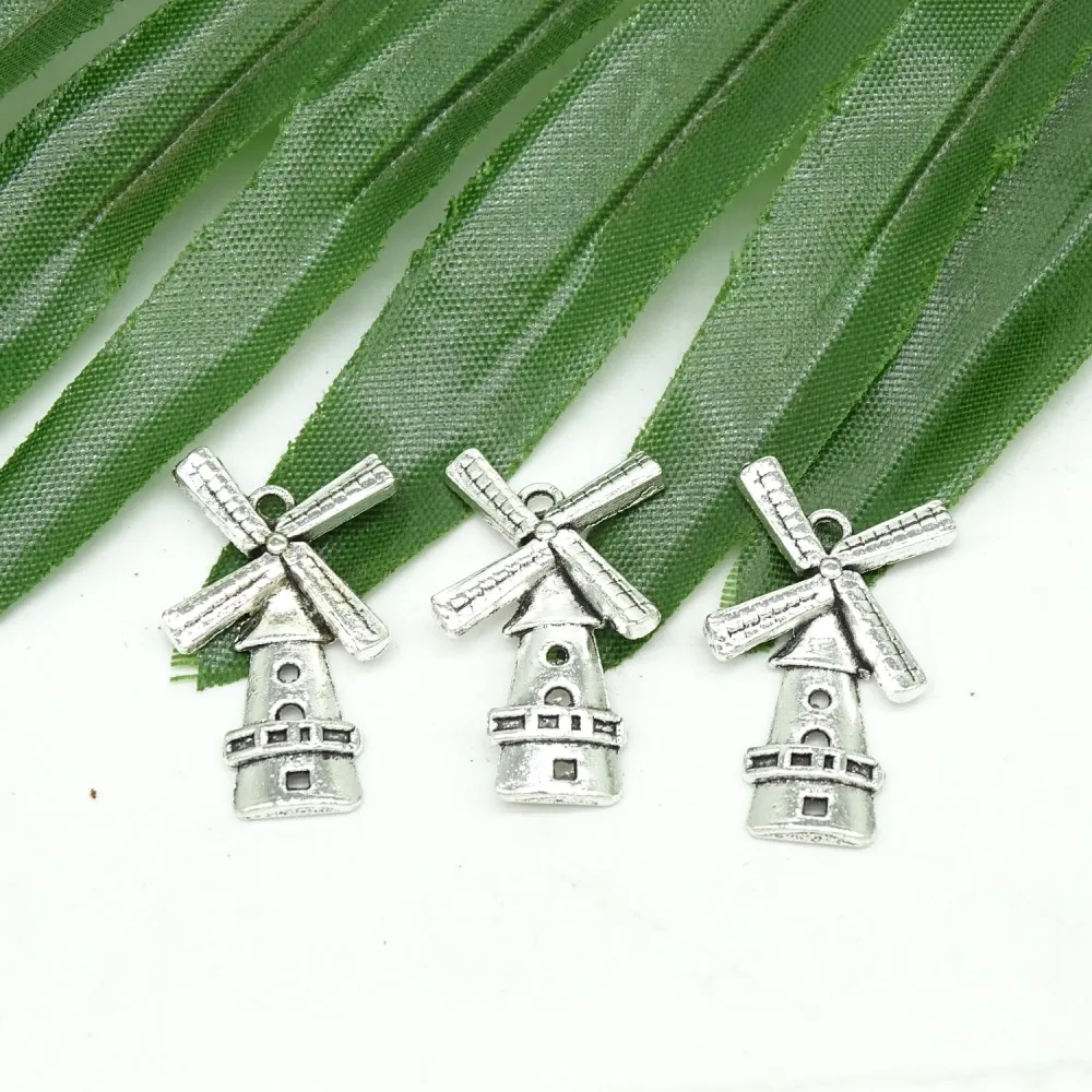 DIY Jewelry Findings Wholesales Antique Silver Alloy The Windmill House Charm Vintage Accessories | Украшения и аксессуары