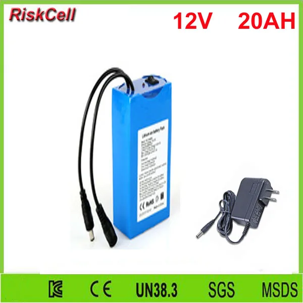 5 шт./лот DC 12V 20000mAh литий-ионная аккумуляторная батарея 12v 20ah с зарядным