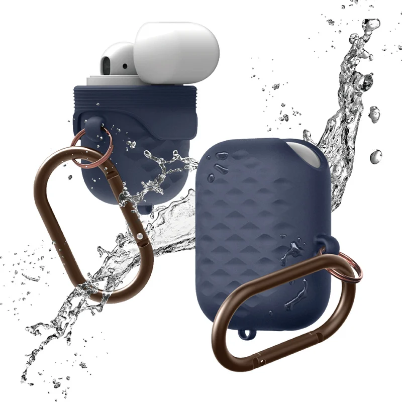 Водонепроницаемый чехол для наушников AirPods мягкий силиконовый Полный Защитный 1 2