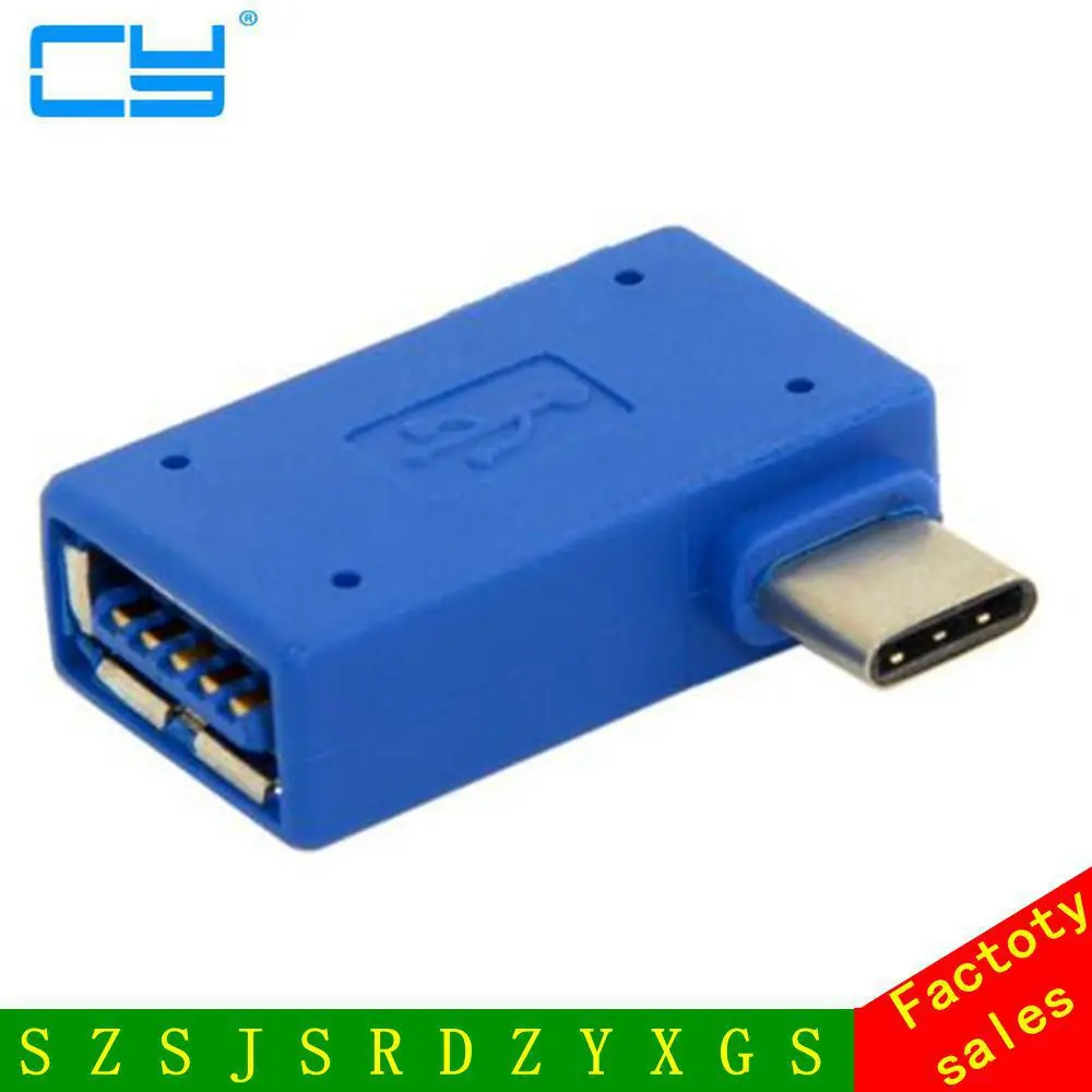 

Адаптер для ноутбука, сотового телефона и Chromebook, OTG-адаптер с разъемом USB 3,1 типа C на USB 3,0, угол 90 градусов