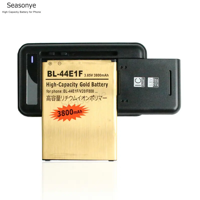 Фото Seasonye 3800mAh BL 44E1F / BL44E1F золотистый сменный аккумулятор + универсальное зарядное