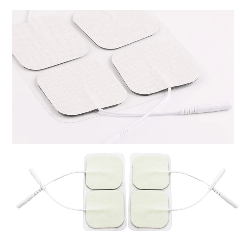 10pcs Electrodes Pads Digital Replacement for Tens Therapy Machine Massager with 2mm Plug 4X4cm |