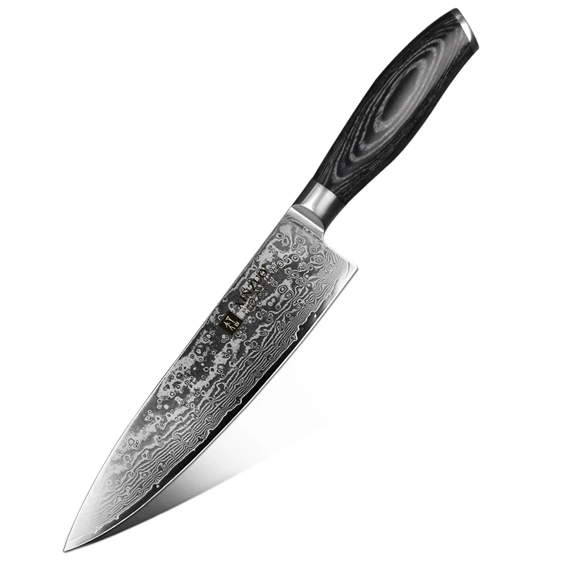 8 in Chef Knife XINZUO 8 дюймов нож шеф-повара Gyuto нож японский VG10 Дамасские кухонные ножи из нержавеющей стали нож мясника Pakka с деревянной ручкой - Цвет: 8 in Chef Knife