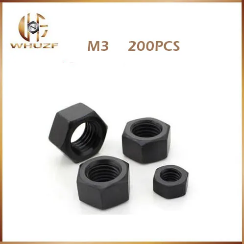 

Free shipping 200pcs M3 Nut Hex Nut Grade Black Stainless Carbon Steel Thread Nut Hex Nutsertstainless bolts,nails