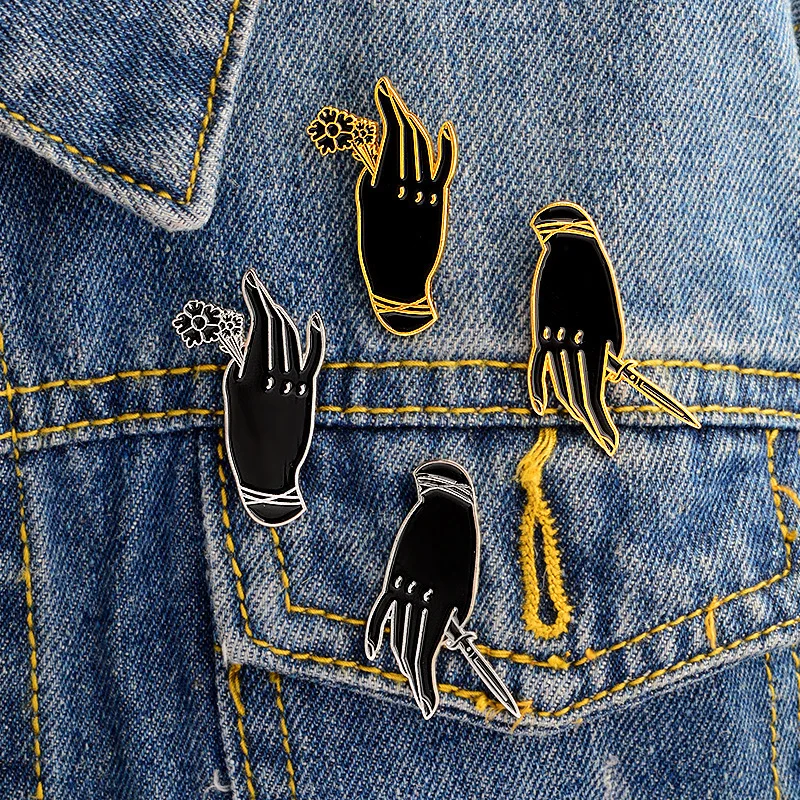 Креативный ручной удерживающий розу меч брошь ведьмы значок для мужчин и женщин