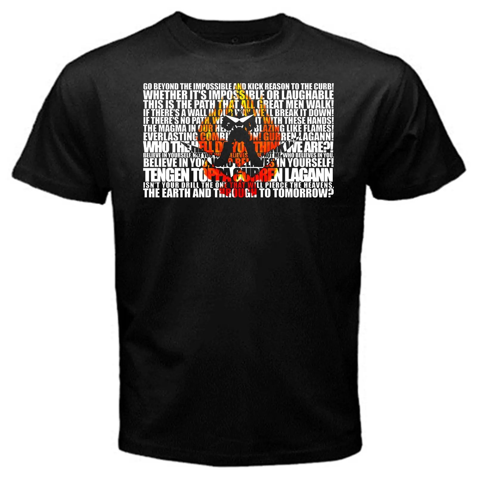 Tengen Toppa lagann guren 3 аниме япония манга акира камине Футболка Черная | Мужская одежда