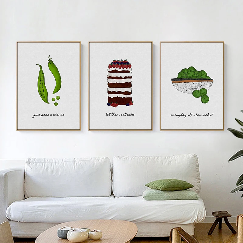 Настенные художественные плакаты Love Kitchen пасторальные картины с цитатами