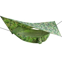 outdoor pop up netting hammock tent with waterproof canopy awning set automatic quick opening mosquito free hammock portable
