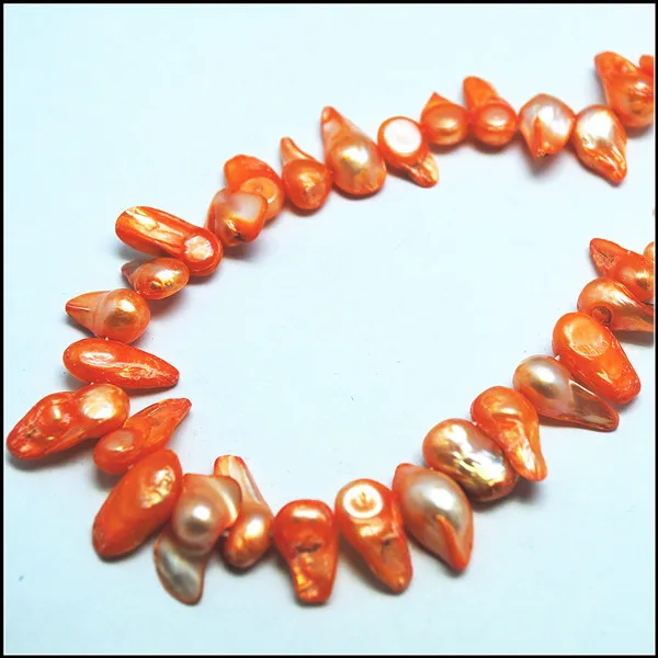 40cm length pearl chips orange mother of nice beads accessories strings size 10-15mm diy | Украшения и аксессуары