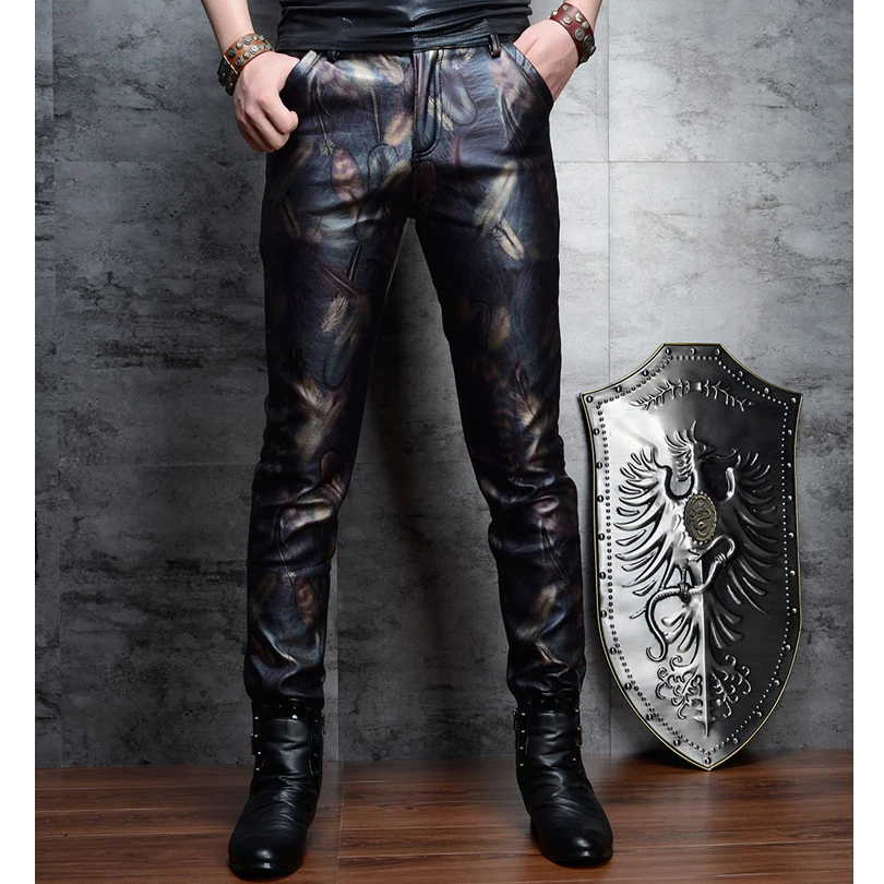 Брюки карандаш из искусственной кожи 2 цвета на молнии|Повседневные брюки| |