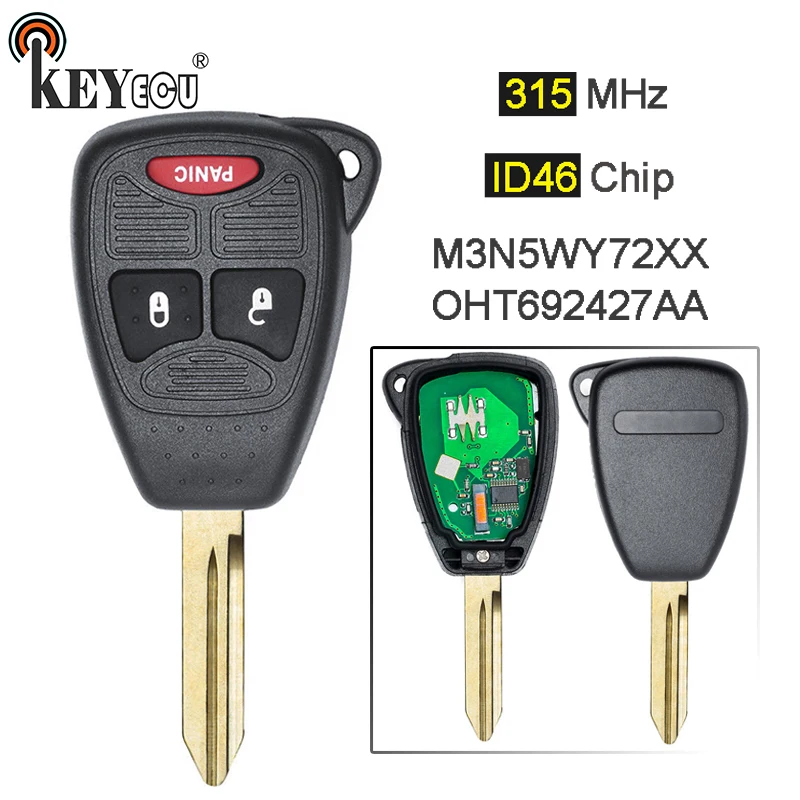 KEYECU 315 МГц ID46 чип FCC аддитивного цветового пространства: OHT692427AA M3N5WY72XX Замена 2 + 1 3