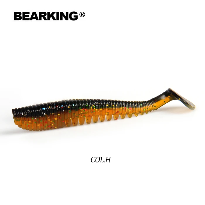 BEARKING Awaruna 110mm 8g 4 шт./пакет искусственная Мягкая наживка рыболовные приманки червячной силиконовые бас щука приманки Minnow Swimbait крючковый лов Пластик приманки - Цвет: COL.H