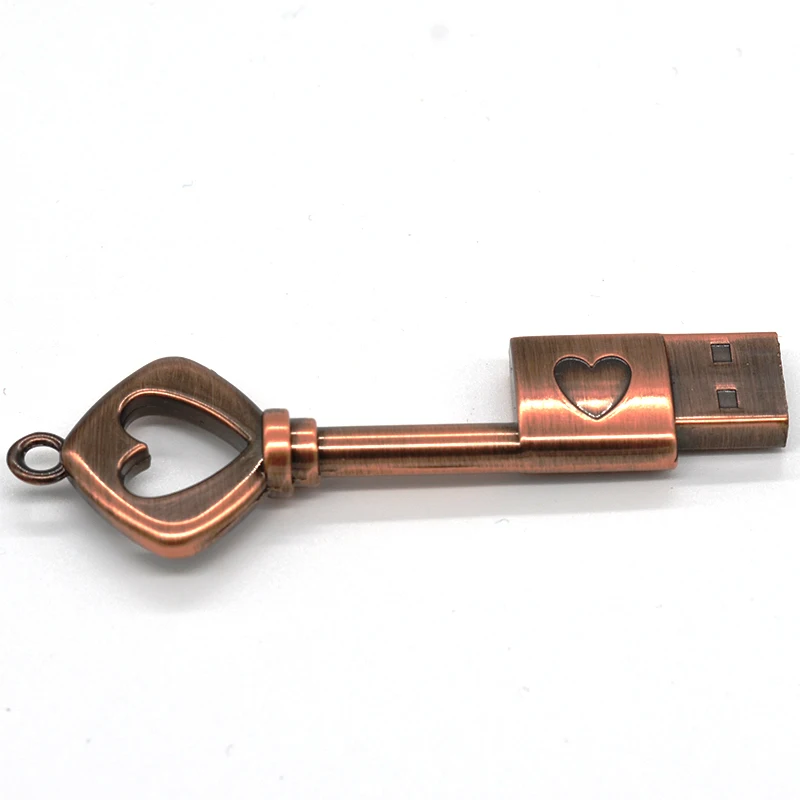 Быстро Скорость 32 Гб металлический бронзовый ключ флэш-накопитель USB ПК 2 0 Pendrive