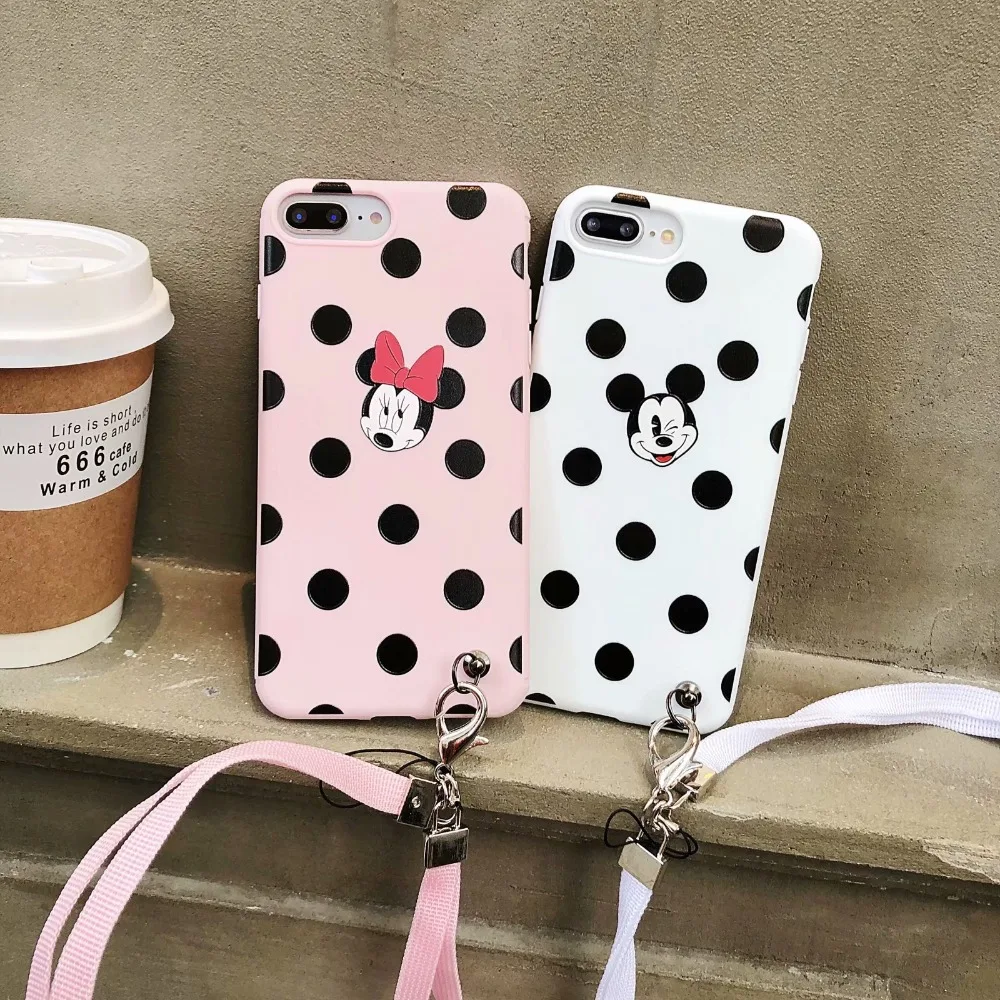 ORYKSZ для iPhone 7 8 Plus чехлы телефонов с рисунком Микки Мауса X plus 6 6S Мягкая силиконовая