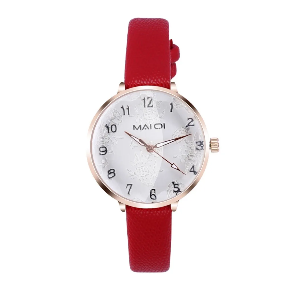 

Women Watches Fashion 3D Embossed Dial Convex Glass Simple Temperament Leather Belt Lady Clock For Women Luxury Casual Watch #c