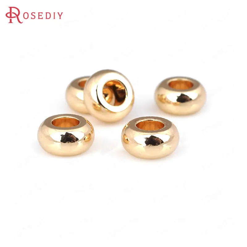 Латунные бусины с покрытием 24 каратным золотом 10 шт. 5 х3 мм 7 мм|spacer beads|beads spacers