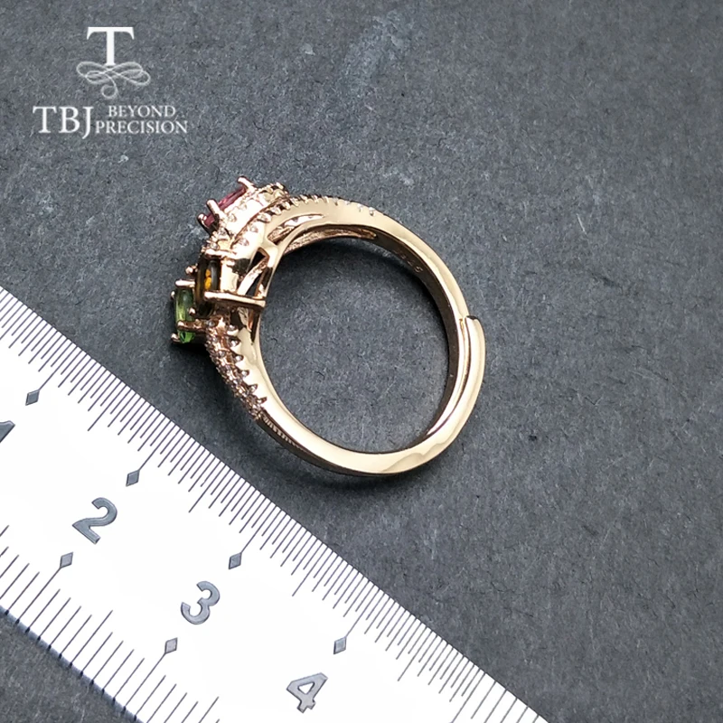 Женское кольцо с натуральным турмалином TBJ украшение драгоценными камнями в