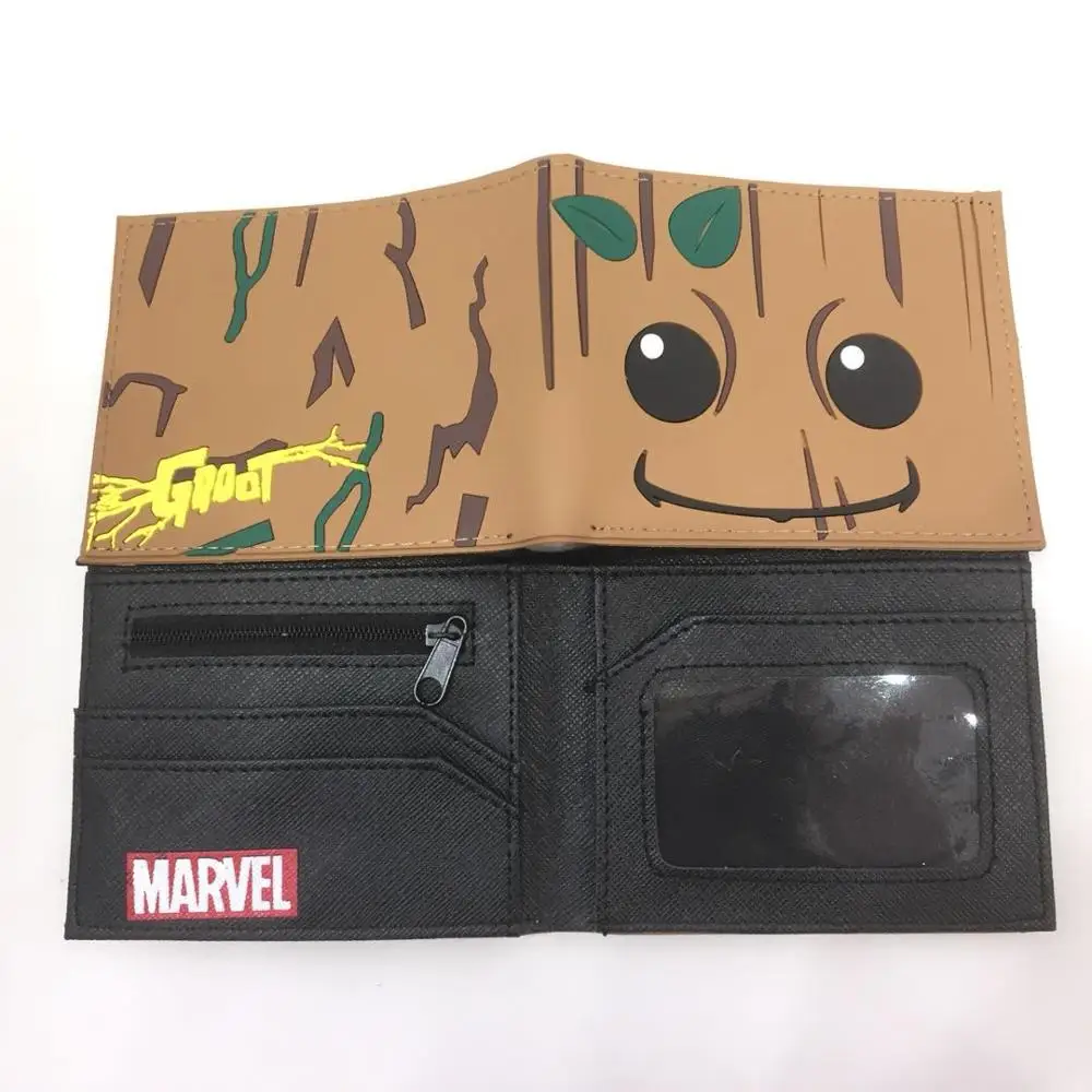 Бумажник с логотипом guardiers of the galaxy Groot, водонепроницаемый короткий кошелек для мальчиков и девочек, двойной складной кошелек для кредитных карт