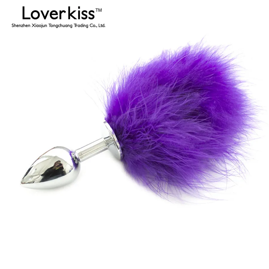 Анальная пробка Anus Audlt из нержавеющей стали с флиртовым хвостом металлическая