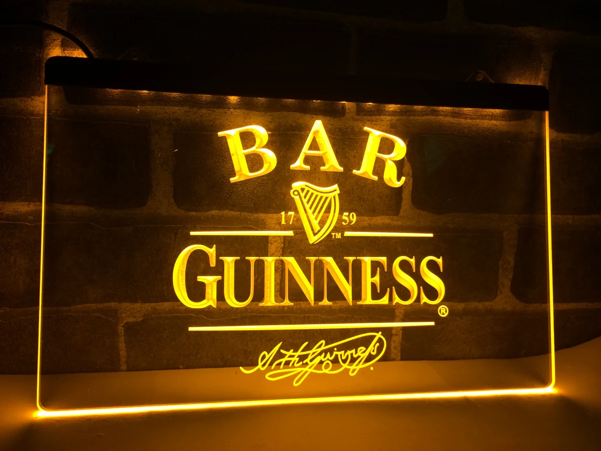 LA427- BAR пиво Гиннесс светодиодный светодиодная неосветильник световая вывеска