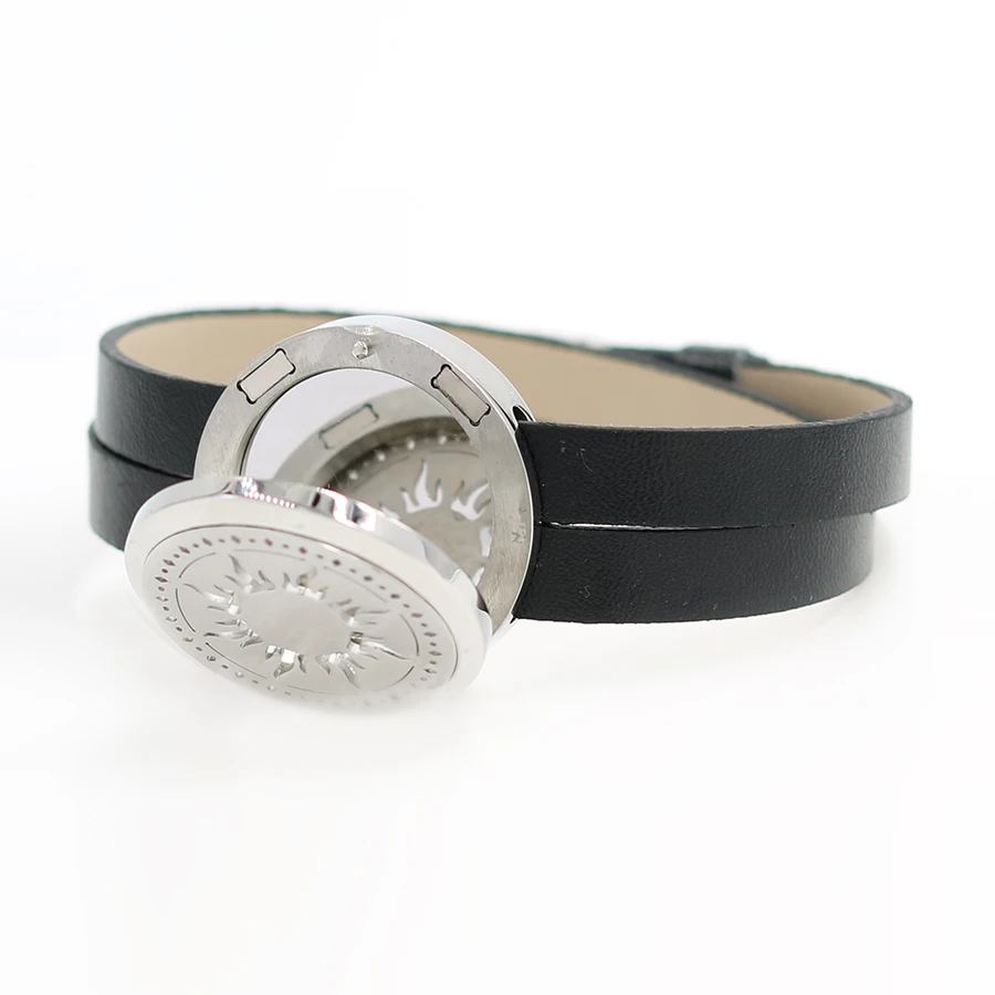 WG178-WG196 Heart&ampRibbon Manget Aroma Essential Oil Bracelet Locket Perfume Diffuser with black PU wrsitband send 10p pads | Украшения и