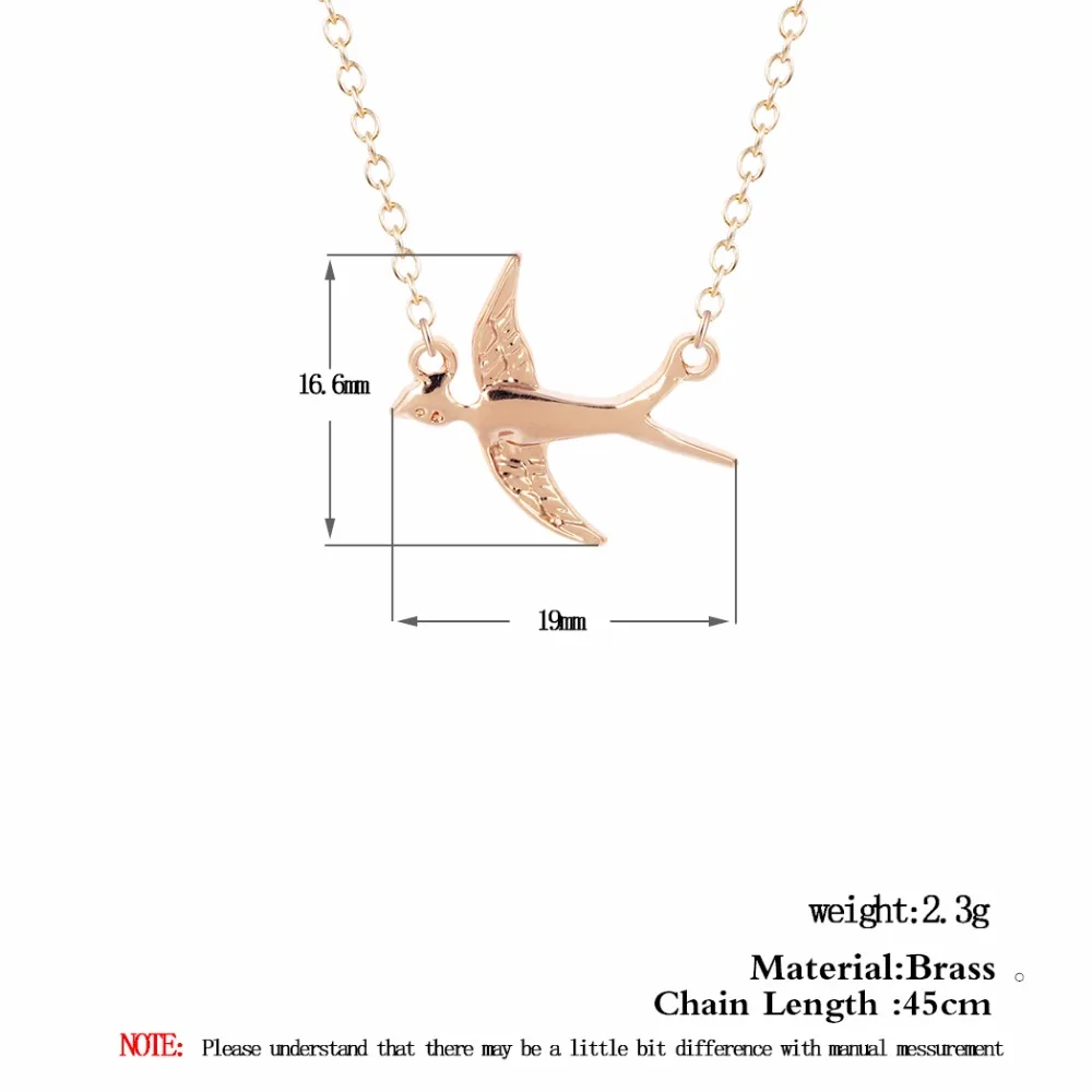 Kinitial 10 шт. позолоченное ожерелье Ласточка с подвеской в виде птицы s & колье чокер