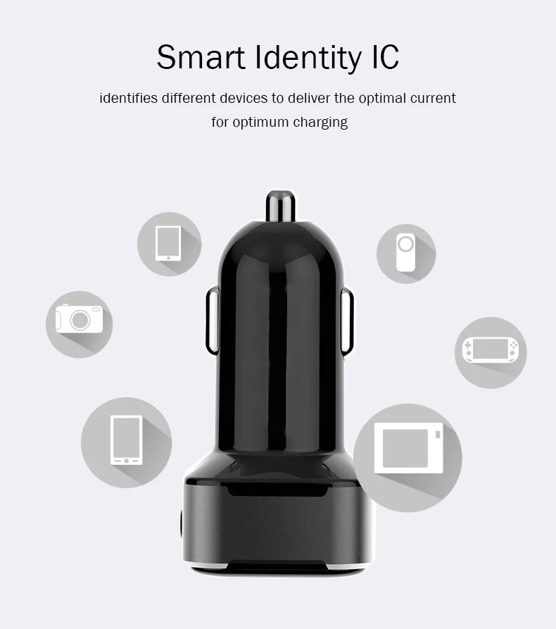SZYSGSD автомобильное зарядное устройство с двумя usb-портами умный светодиодный