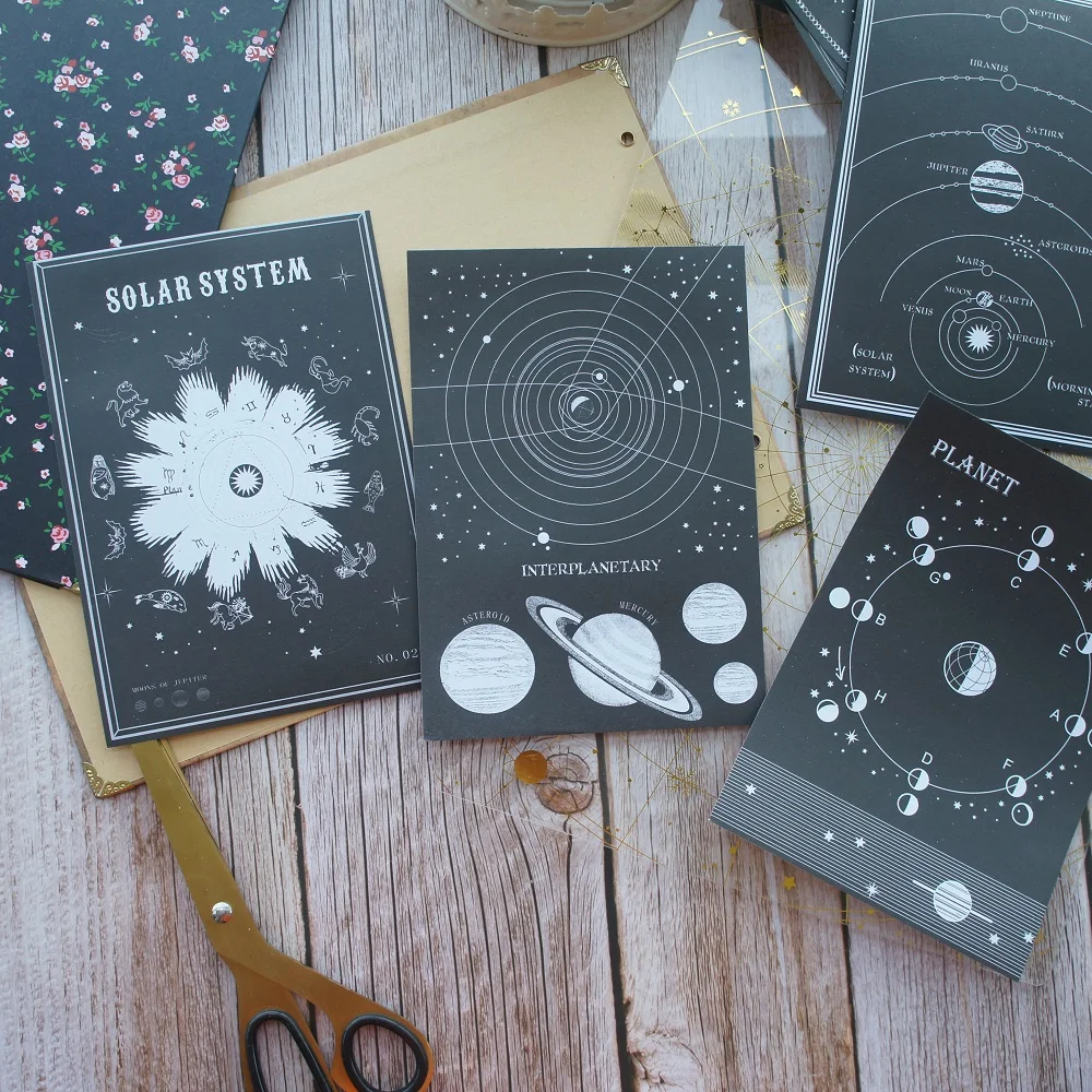 15 листов DIY 12*17 см черно-белое созвездие, когда мы смотрите на тему Universe крафт-бумага Скрапбукинг креативный подарок DIY использование