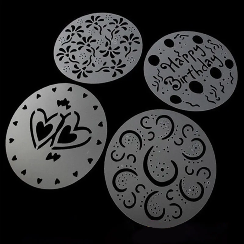 4 шт./компл. торт распылительная форма с днем рождения цветочным набивным