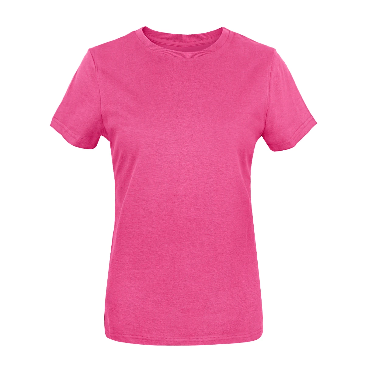 Pink Женские Плотные хлопковые однотонные футболки премиум класса, плотные повседневные топы для взрослых, мягкие спортивные футболки с короткими рукавами - Цвет: Pink