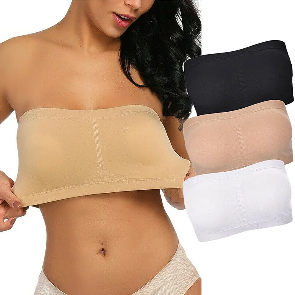 

New Style Women Bras Seamless Padded Comfort Strapless Stretch Bandeau Summer Bra Size Solid Casual Bras Fashion Hot 2019