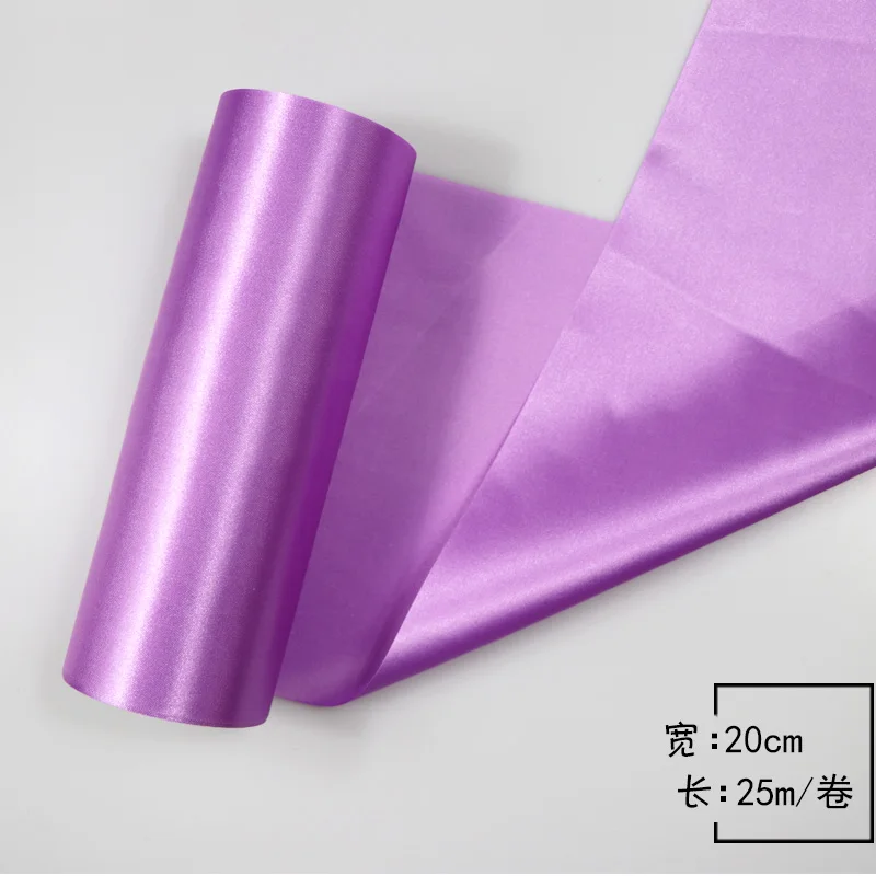 Purple Red 20 см шелковые атласные ленты 25 метров/рулон DIY ленты для свадебных стульев подарок на Рождество, Хэллоуин обертывание украшения шелковые ленты Рубан - Цвет: Purple Red