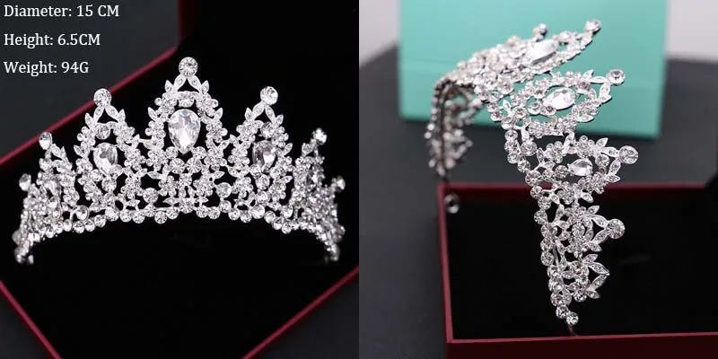 Разнообразная Серебряная Хрустальная свадебная тиара, корона, модная жемчужная королевская свадебная корона, головной убор, свадебные украшения для волос, аксессуары