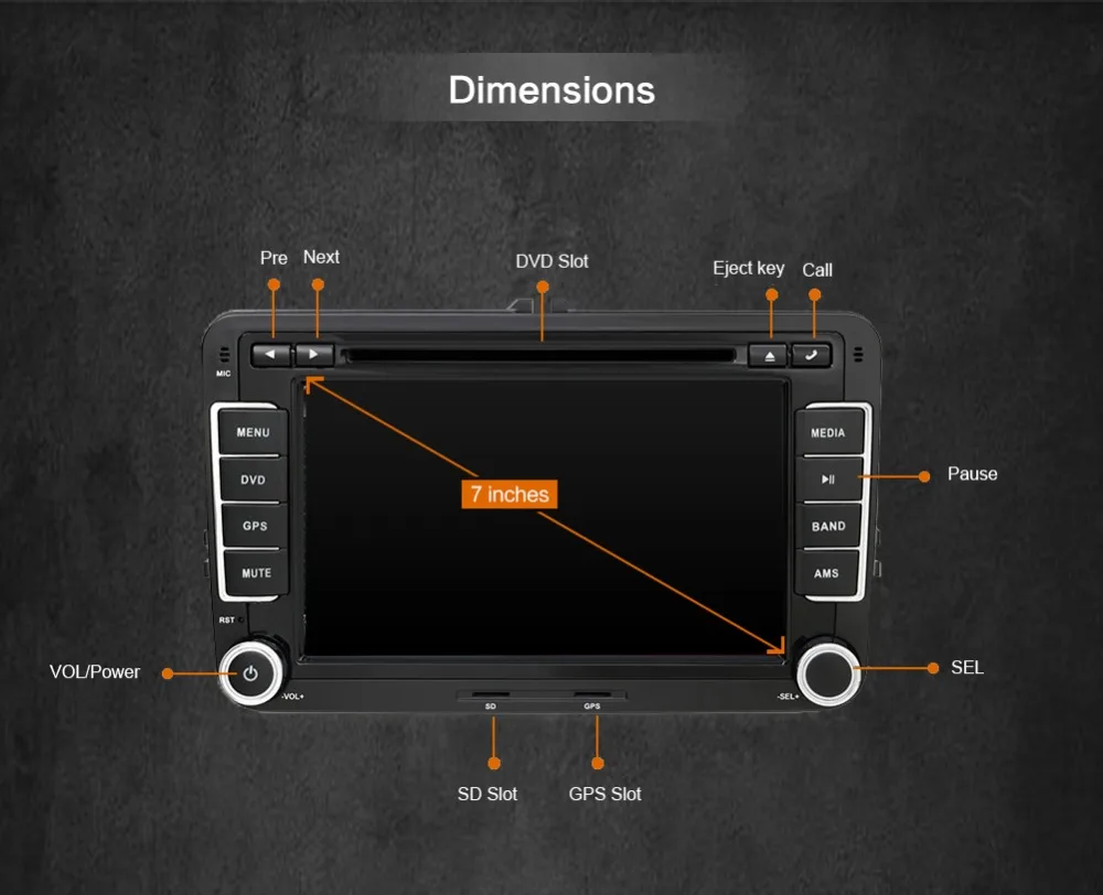 Bosion Android 9,0 " 2 din автомобильный DVD gps Радио стерео плеер для Volkswagen golf 6 passat b6 B7 Touran polo Tiguan seat leon