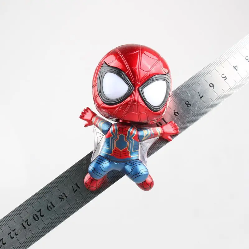Q version shaking his head Spiderman Kneeling Crawling posture Plating color DOLL Action Collectible Statue Toy Figure | Игрушки и хобби