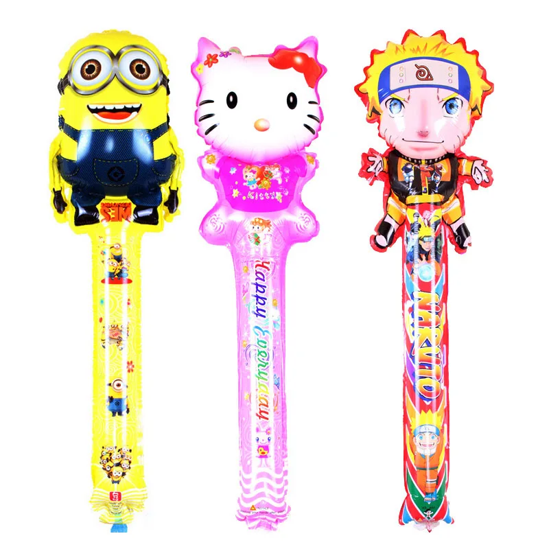 1 шт./лот детские игрушки hello kitty Губка Боб воздушные шары Минни фольга палка Микки