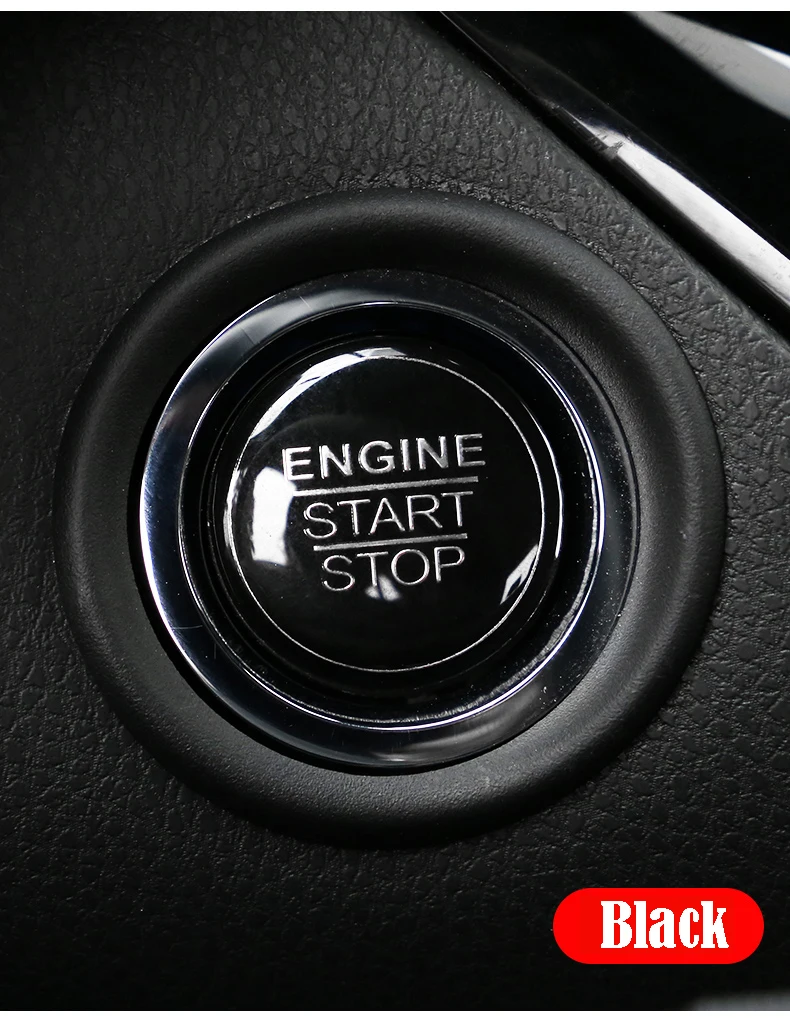 Carbon Fiber Car Engine Start Stop Button Cover Keyless Go Ignition Stickers Fit for Toyota C-HR CHR | Автомобили и мотоциклы
