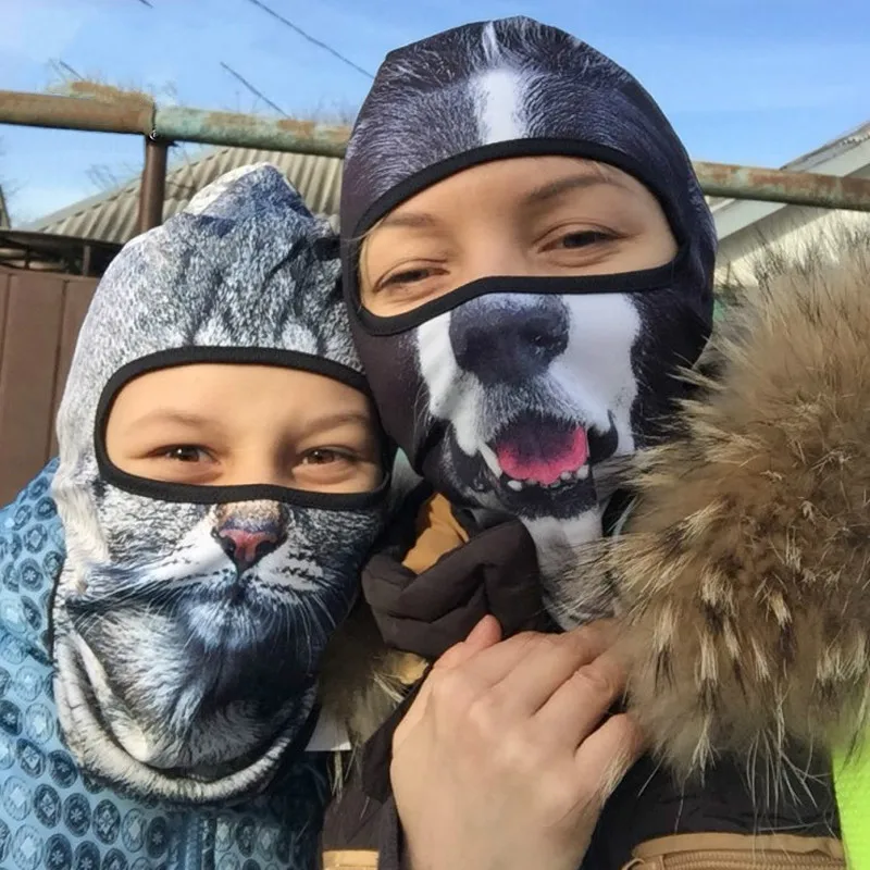 3D Animal Balaclava Motorcycle Full Face Mask Hats Helmet Windproof Breathable Snowboard Cycling Ski
