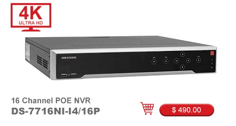 4K 4CH NVR DS-7604NI-K1 встроенный Plug& Play 4-канальный видео регистратор поддержка H.265 до 8MP 4CH IP камера запись