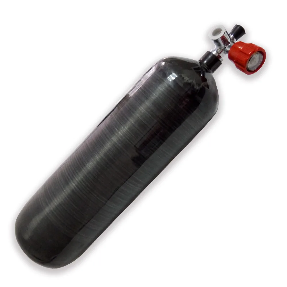 AC36811 Acecare Pcp Air Gun Black Carbon Fiber Cylinder 6.8L GB 300bar Paitnball Tank With Air Valve