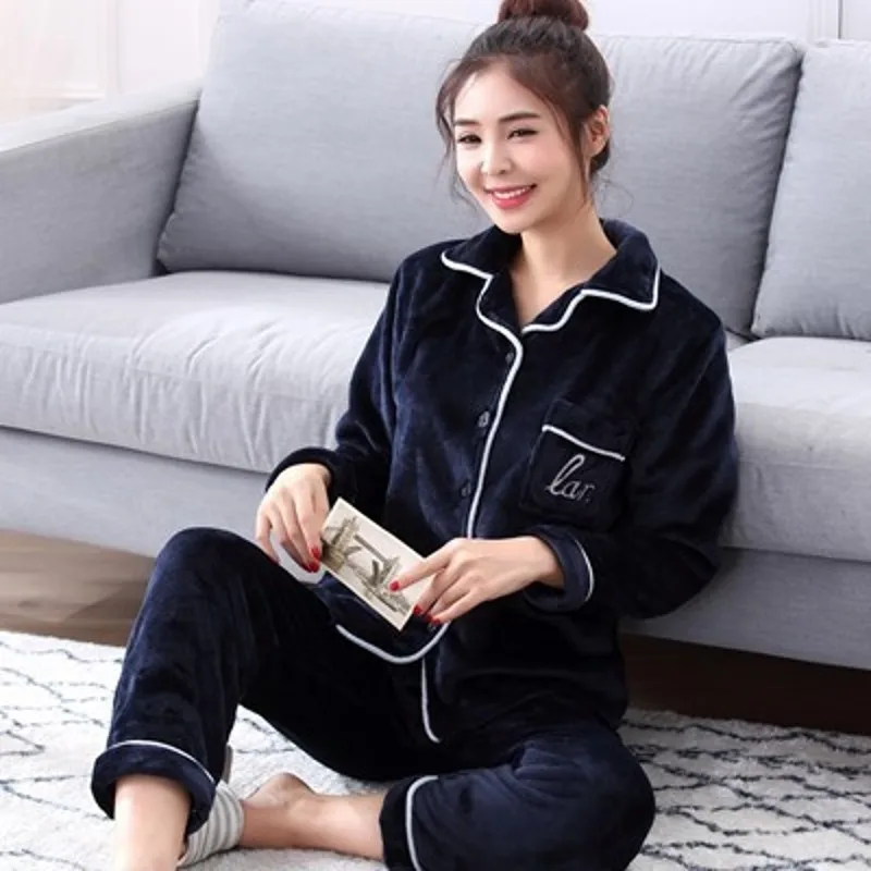 

Plus size L-6XL 7XL 8XL Winter women thick flannel sleepwear sets women pink set coral fleece men big Pajama Sets 24 colors