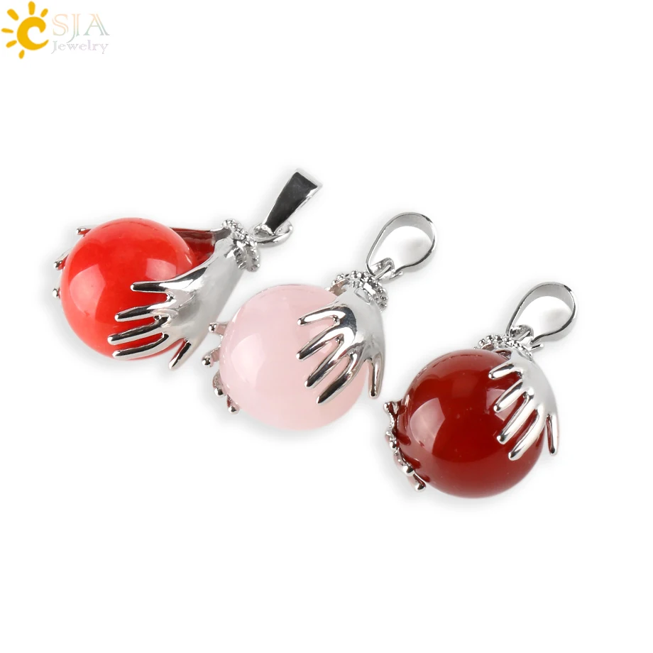 CSJA натуральный тигровый глаз лазурит серебристый цвет круглые колье для