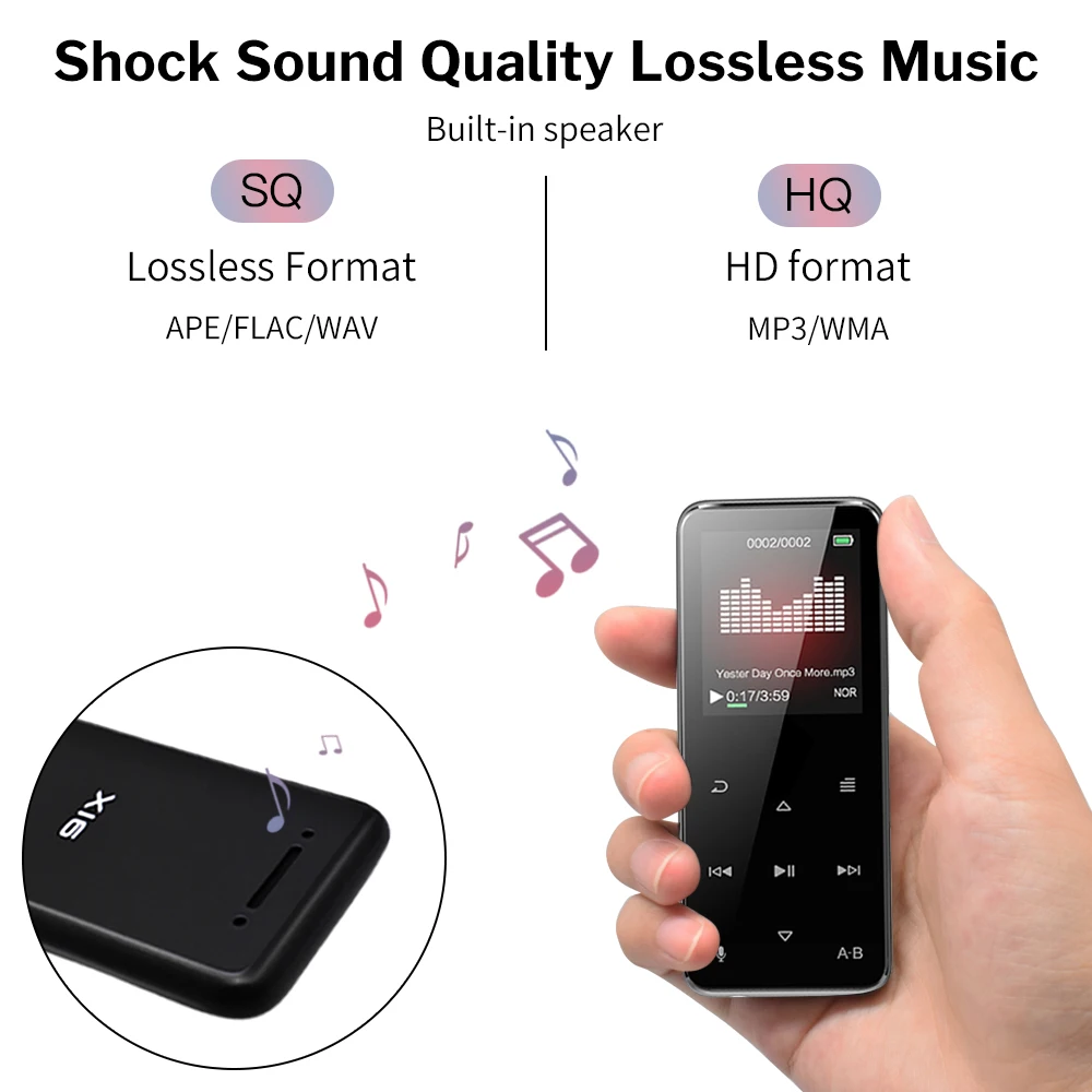 Deelife Спортивный MP3 плеер Bluetooth с динамиком FM радио HiFi MP 3 воспроизведения музыки портативный шагомер для бега спорт MP3-Player