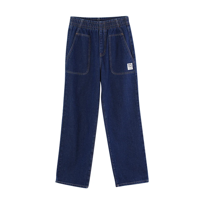 Toyouth Womens Plus Jeans Denim Wide Leg Boyfriend Loose Pants Elastic Women Casual Blue Ladies Autumn 2018 | Женская одежда