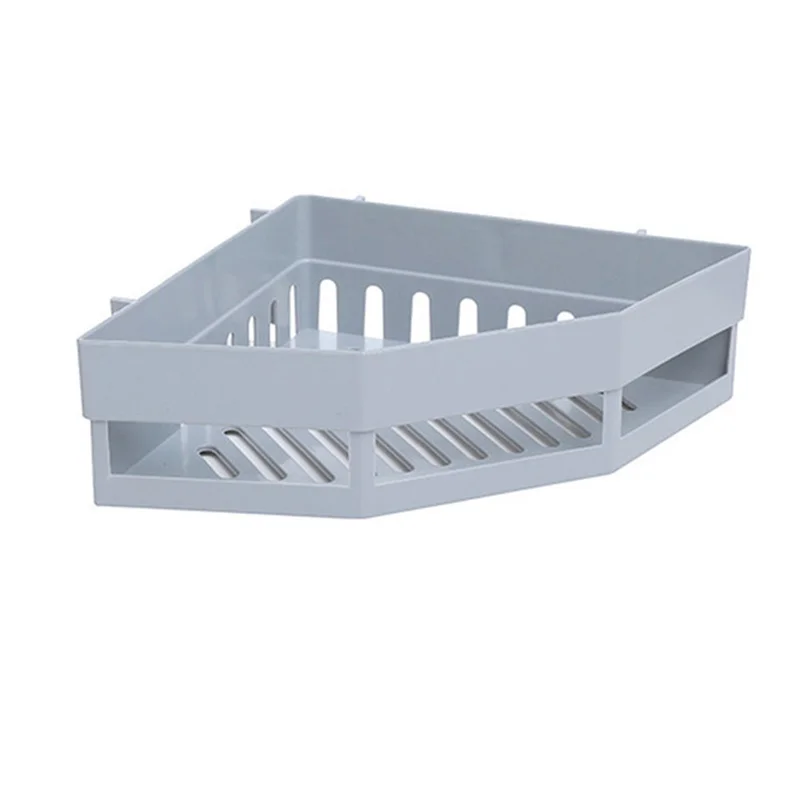 Полка для хранения шампуня мыла зубной щетки без дырочек штатив ванной комнаты