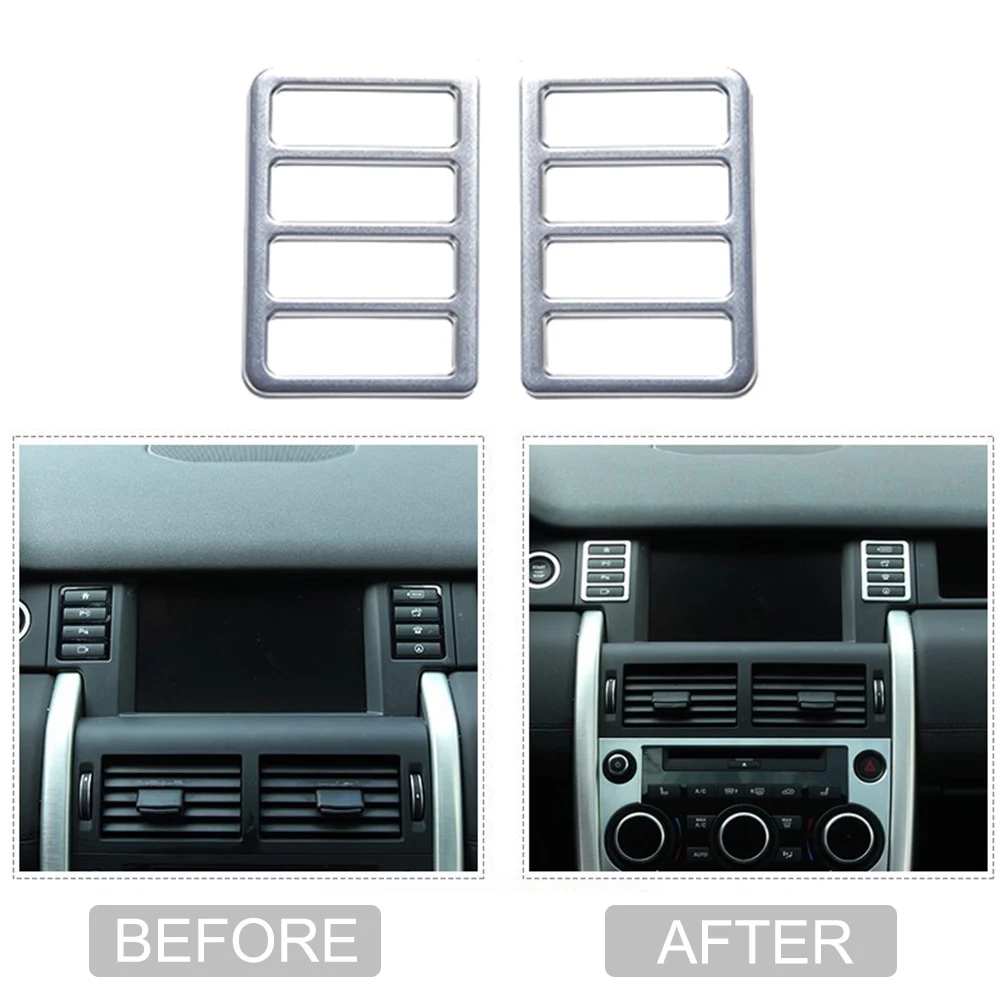 

JEAZEA 2Pcs ABS Chrome Console Multi-function Button Cover Trim Frame For Land Rover Discovery Sport 2015 2016 2017 2018 2019