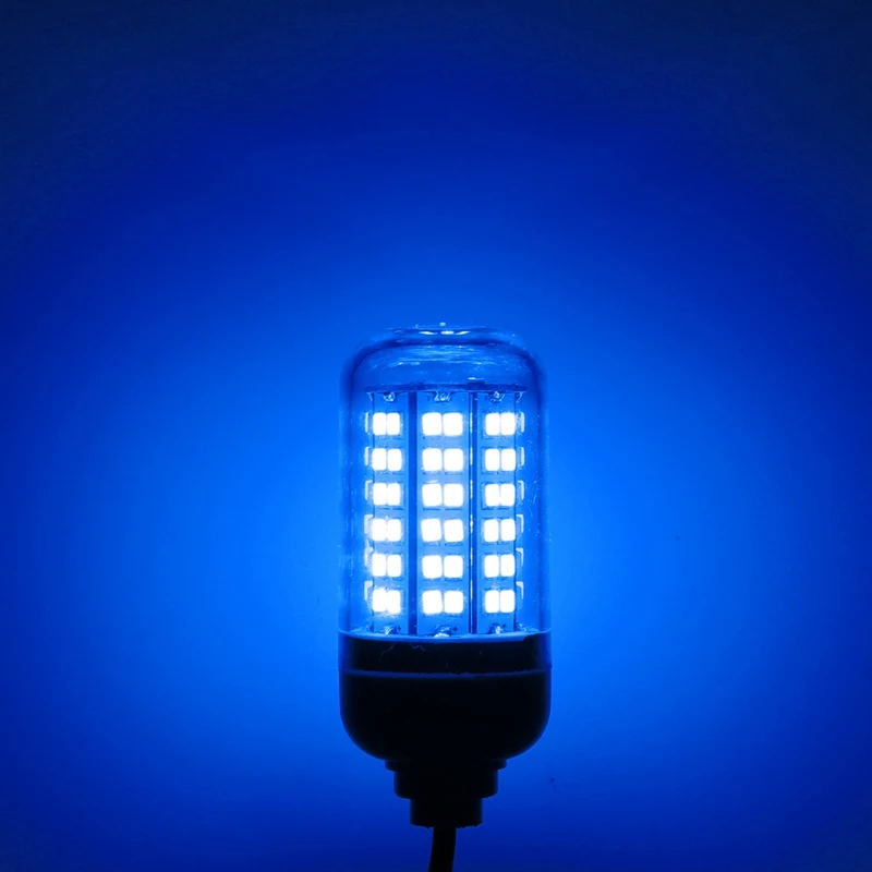 Лучшая цена IP68 Водонепроницаемый 7 Вт 2835SMD светодиодный лампочка с переключателем светодиодный подводный рыболовный кальмар приманка светильник светодиодный рыболовный светильник - Испускаемый цвет: Синий