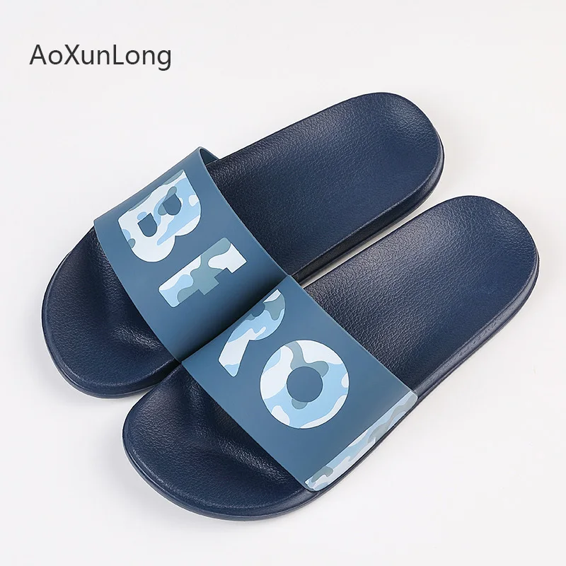 AoXunLong/мужские шлепанцы; летние сандалии для ванной; модная одежда; домашние мужские пляжные вьетнамки на нескользящей мягкой подошве; Новинка